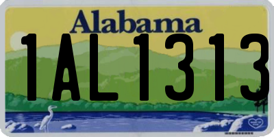 AL license plate 1AL1313