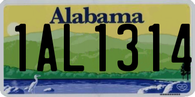 AL license plate 1AL1314