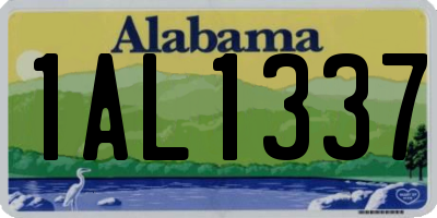 AL license plate 1AL1337