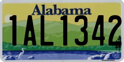 AL license plate 1AL1342