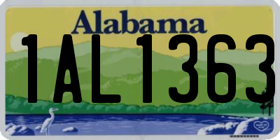 AL license plate 1AL1363
