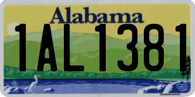 AL license plate 1AL1381