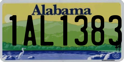 AL license plate 1AL1383