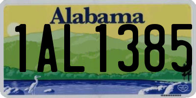 AL license plate 1AL1385