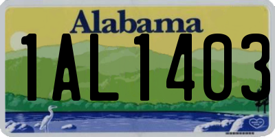 AL license plate 1AL1403