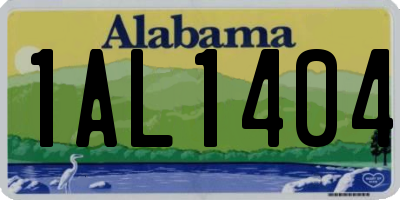 AL license plate 1AL1404