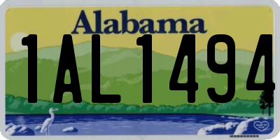 AL license plate 1AL1494