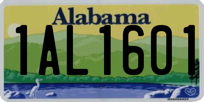 AL license plate 1AL1601
