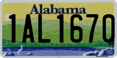 AL license plate 1AL1670