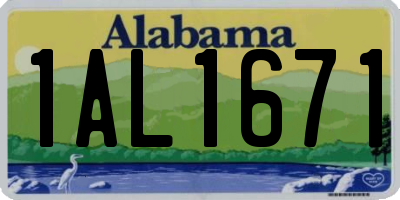 AL license plate 1AL1671