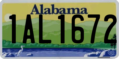 AL license plate 1AL1672