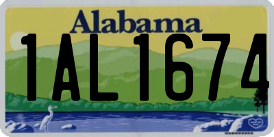 AL license plate 1AL1674