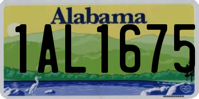 AL license plate 1AL1675