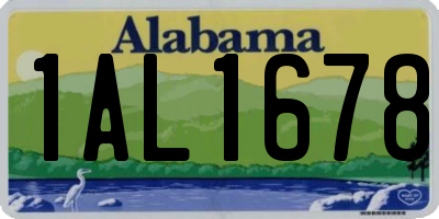 AL license plate 1AL1678