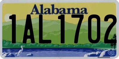 AL license plate 1AL1702