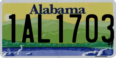 AL license plate 1AL1703