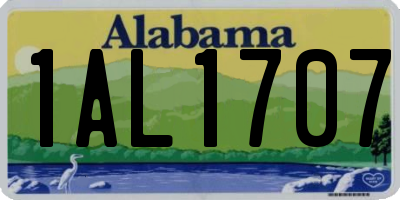 AL license plate 1AL1707