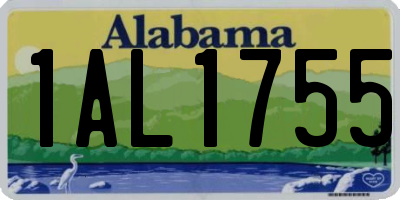 AL license plate 1AL1755