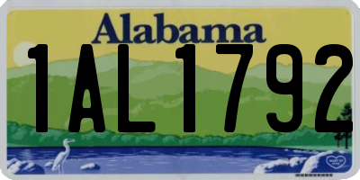 AL license plate 1AL1792