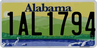 AL license plate 1AL1794