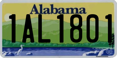 AL license plate 1AL1801