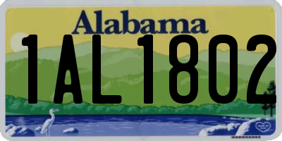 AL license plate 1AL1802