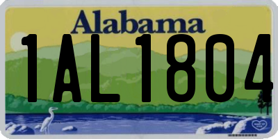 AL license plate 1AL1804