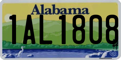 AL license plate 1AL1808
