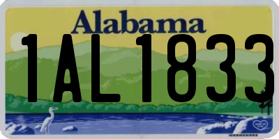 AL license plate 1AL1833