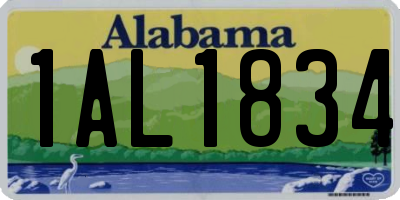 AL license plate 1AL1834
