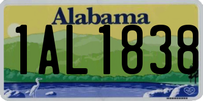 AL license plate 1AL1838