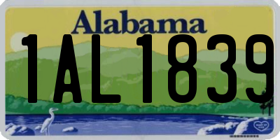 AL license plate 1AL1839