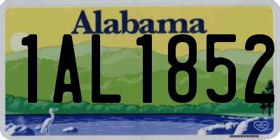 AL license plate 1AL1852