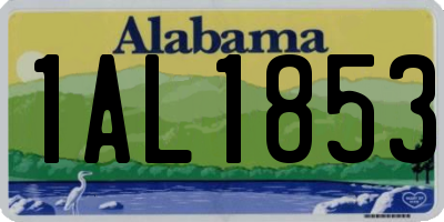 AL license plate 1AL1853