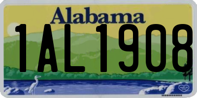 AL license plate 1AL1908