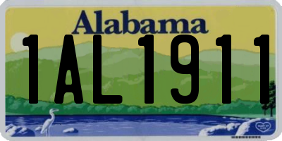 AL license plate 1AL1911