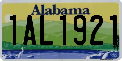 AL license plate 1AL1921