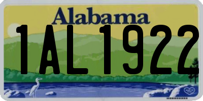AL license plate 1AL1922
