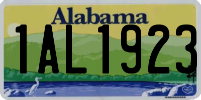 AL license plate 1AL1923