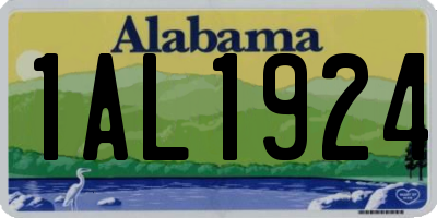 AL license plate 1AL1924