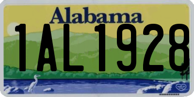 AL license plate 1AL1928