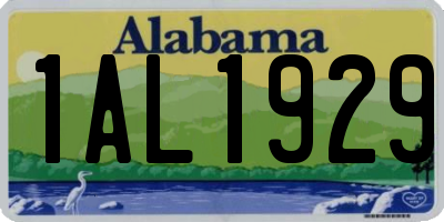 AL license plate 1AL1929