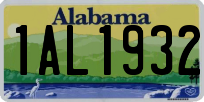 AL license plate 1AL1932