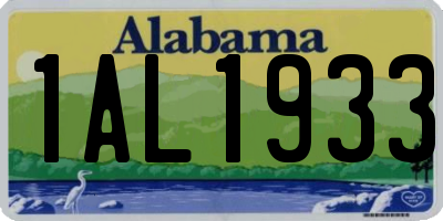 AL license plate 1AL1933