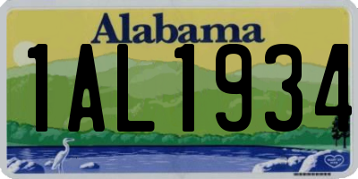 AL license plate 1AL1934