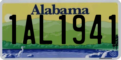 AL license plate 1AL1941
