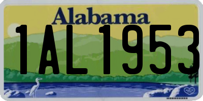 AL license plate 1AL1953