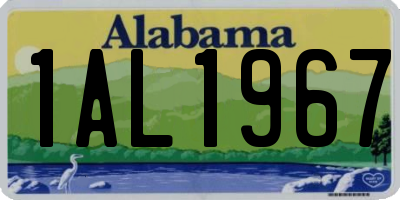 AL license plate 1AL1967
