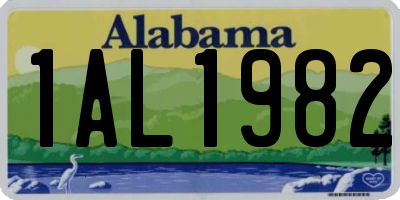 AL license plate 1AL1982