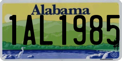 AL license plate 1AL1985